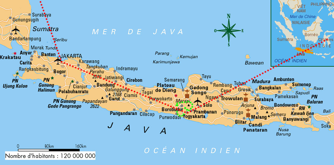 carte de notre parcours à Java